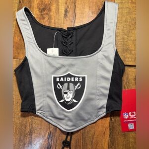 Las Vegas Raiders Lace-Up Corset Crop Top | Windsor | Size Small | NWT